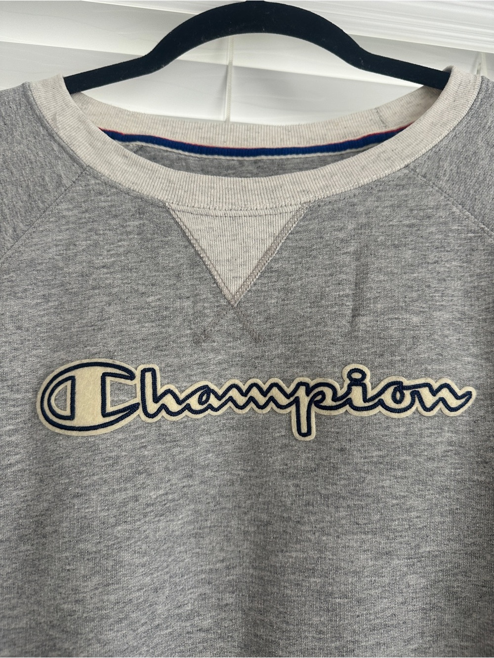 VTG Champion Crewneck Pullover Sweatshirt Adult XL Gray Spellout  90s